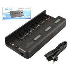 BESTON C9036WL AA/AAA/9V/C BOY/DBOY/Ni-MH/Ni-CD/9V/LİTYUM PİL LCD EKRANLI HIZLI ŞARJ CİHAZI