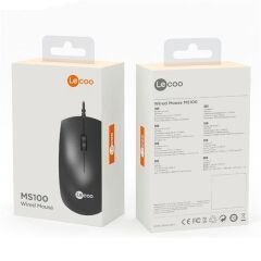 Lenovo Lecoo MS100 USB Kablolu 1000DPI Siyah Optik Mouse