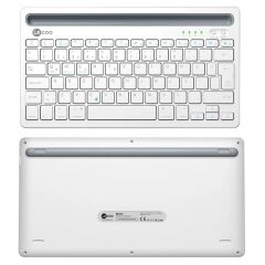 Lenovo Lecoo BK100 Bluetooth V3.0 Çoklu Cihaz Uyumlu Şarj Edilebilir Kablosuz Beyaz Türkçe Q Klavye