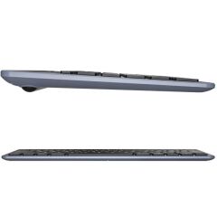 Lenovo Lecoo BK100 Bluetooth V3.0 Çoklu Cihaz Uyumlu Şarj Edilebilir Kablosuz Gri Türkçe Q Klavye