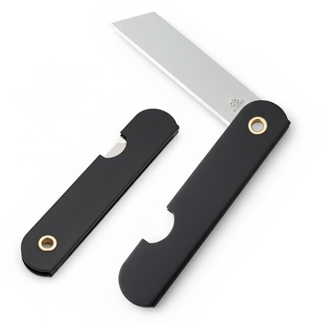 PowerMaster PM-28646 Tekli Katlanır Falçata Maket Bıçağı Küçük Paslanmaz Çelik Siyah