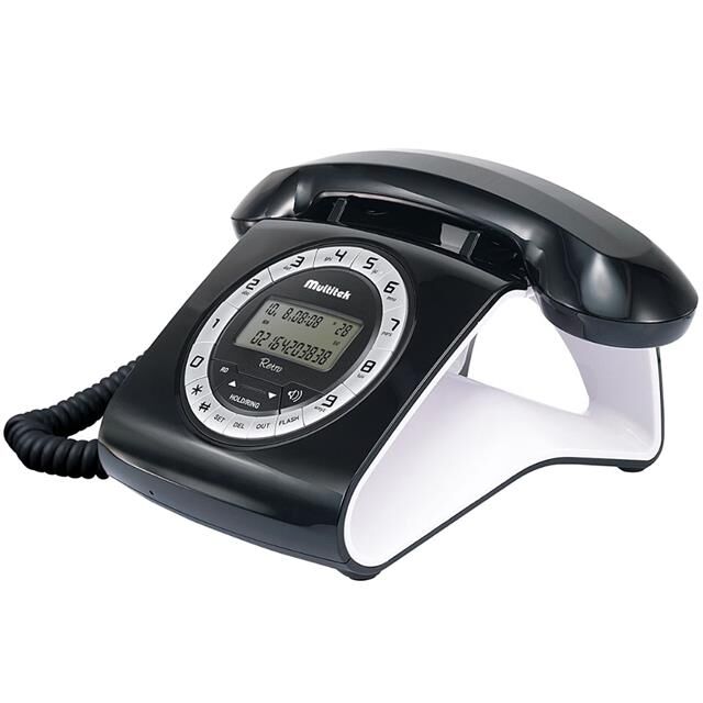 Multitek Retro CID 12 Haneli Lcd Ekran Siyah-Kırmızı Masaüstü Telefon