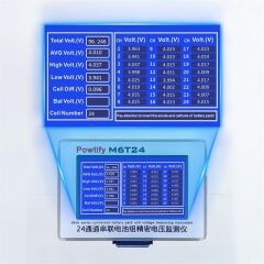 Powtify M6T24 24S Kanallı Yüksek Hassasiyetli Lityum Batarya Gerçek Zamanlı Voltaj Analizörü