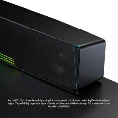 Lecoo DS109 Bluetooth/AUX/TF KART/USB 10W Soundbar Taşınabilir Stereo Masaüstü TV Hoparlör