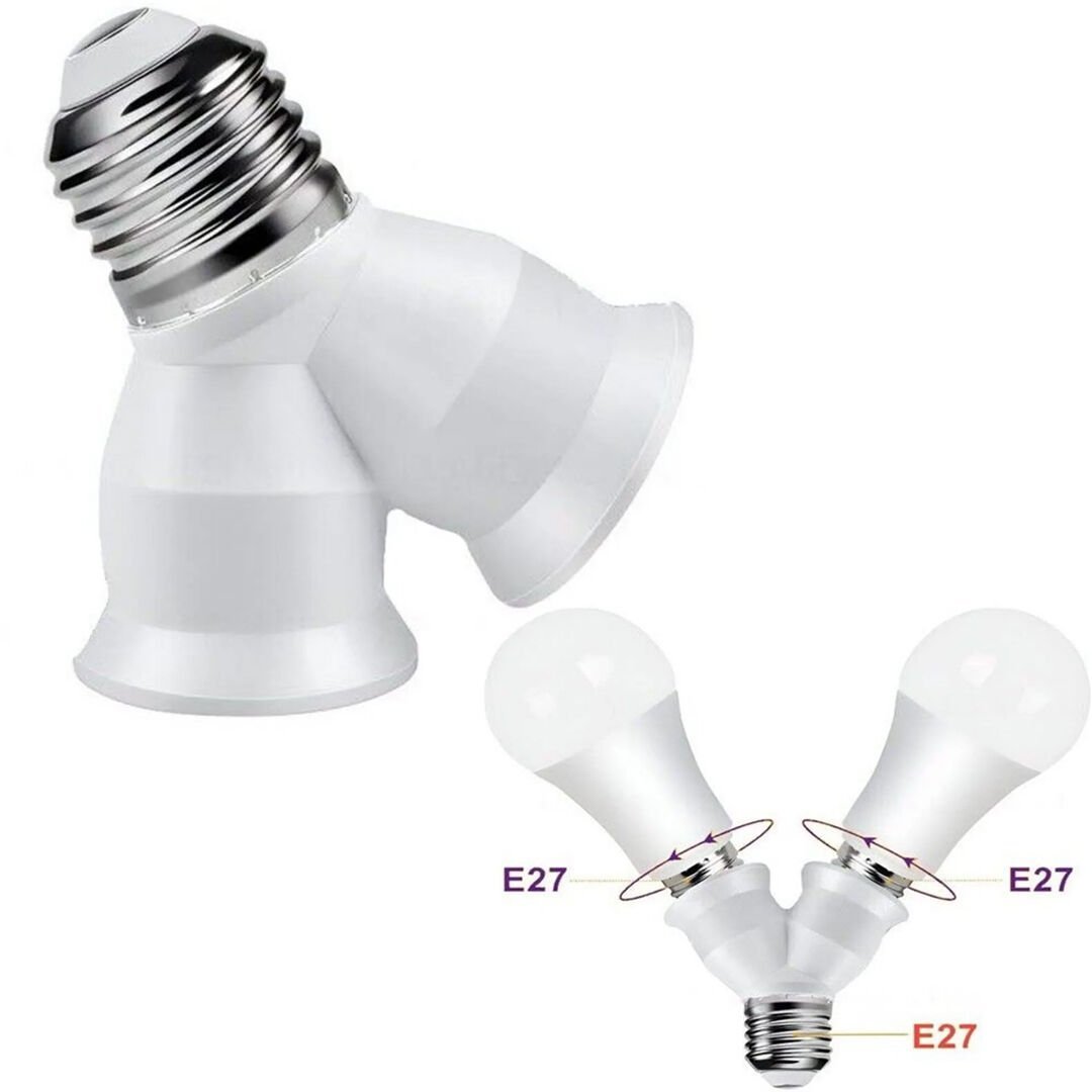 LEDX DY-101 E27 DUY ÇOĞALTICI (TEK DUYDAN ÇİFT E27 LAMBA BAĞLANTISI)