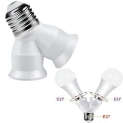 LEDX DY-101 E27 DUY ÇOĞALTICI (TEK DUYDAN ÇİFT E27 LAMBA BAĞLANTISI)