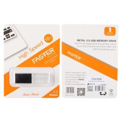 Faster 16 GB Mimi Serisi USB 3.0 Yüksek Hızlı Mavi Işıklı Metal Flash Bellek