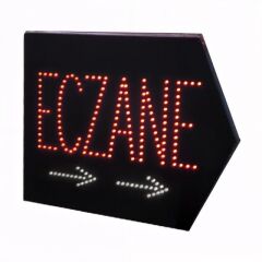 PowerMaster PM-28338 Eczane SMD LED Tabelası Sağ OK Yönlü Kırmızı-Beyaz Suya Dayanıklı 345x465mm