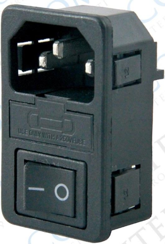 C14 POWER SOKET ERKEK ANAHTARLI+FUSELİ KULAKSIZ AS-10 (IC-214A)