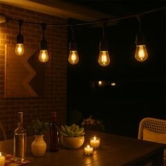 Ledx KB00001 5'li E27 Duy Sıralı 5 Metre Lamba Kablosu (5 Adet Duy İçerir)