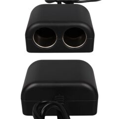 Olesson 1641 12-24V Tek USB Girişli 120W 80cm Kablolu Dijital Voltaj Ekranlı 2'li Araç Çakmak Çoklayıcı