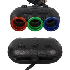 Olesson 1633 12-24V Tek USB Girişli 120W 80cm Kablolu Dijital Voltaj Ekranlı 3'lü Araç Çakmak Çoklayıcı