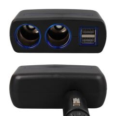 Olesson 1637 12-24V Çift USB Girişli 120W 2'li Araç Çakmak Çoklayıcı