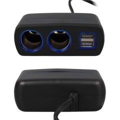 Olesson 1638 12-24V Çift USB Girişli 120W 80 CM Kablolu 2'LI Araç Çakmak Çoklayıcı