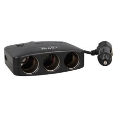 Olesson 1636 12-24V Çift USB Girişli 100W 70 CM Kablolu 3'LÜ Araç Çakmak Çoklayıcı
