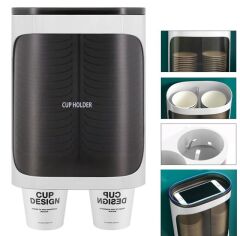 Sunup SN-27108 Kendinden Yapışkanlı Çiftli Plastik - Karton Bardak Dispenseri