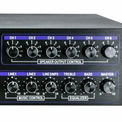 Dexun D-400 500 W USB-SD-BT 4-16 Ohm 6 Bölgeli 2 Mik. 3 Aux Giriş Trafolu Mixer Anfi
