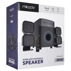 Mikado MD-360BT 2+1 38W BT/AUX/USB/FM/LED Ekran Multimedia Speaker Ev Sinema Sistemi