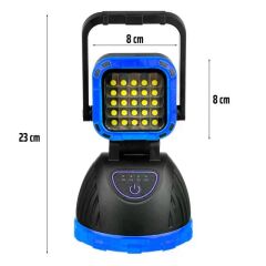 PowerMaster PM-8033B 6 Modlu EL Feneri Ve Işıldak Acil Durum Lambası 25 Cob Ledli Solar Şarjlı