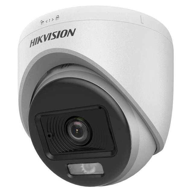 Hikvision TVI-AHD 2MP 2.8mm Sabit Lensli ColorVu IR Turret Dome Analog Kamera (DS-2CE70DF0T-LPFS)