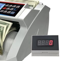 PowerMaster PM-25068 TRY-EUR-USD Sesli Karışık Ve Adet Para Sayma Makinesi Harici Ekranlı 80W 60db AC100-240V
