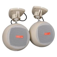 MagicVoice MV-12 7.5 CM 20 Watt Komütatörlü Hat Trafolu Krem Beyazı Sütun Sarkık Hoparlör (2'li Takım)