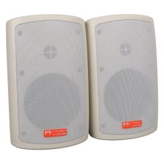 MagicVoice MV-36 11 CM 50 Watt Komütatörlü Hat Trafolu Krem Beyaz Sütun Hoparlör (2'li Takım)