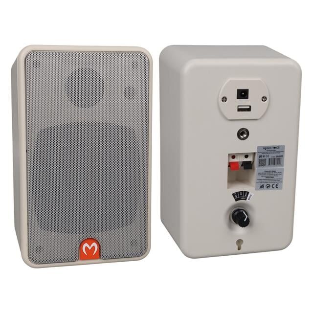 MagicVoice MV-21 10 CM 40 Watt Komütatörlü Hat Trafolu Beyaz Sütun Hoparlör (2'li Takım)