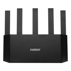 Everest EWR-X3000MBPS-V1 X3000Mbps Dualband 5*6dBi 1 Wan Port + 3 Lan Port Wi-Fi 6 Wisp+Ap+Repeater Destekli Kablosuz Wifi Router