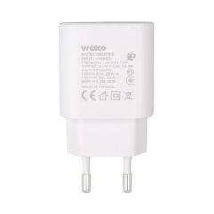Weko WK-27878 Note10 Beyaz 25 Watt Şarj Başlık Adaptörü + Type-C To Type-C Kablo