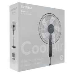 Everest FAN11 Cool Air 16'' 45 Watt 5 Pervaneli 3 Kademe 1200RPM Zaman Ayarlı Vantilatör Siyah