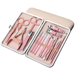 Sunup SN-27097 Paslanmaz Çelik 18in1 Profesyonel Manikür Tırnak Bakım Seti