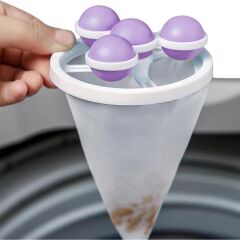 Sunup SN-26621 Çok Fonksiyonlu Çamaşır Makinesi İçin Yıkanabilir Mor Toz Tüy Toplayıcı