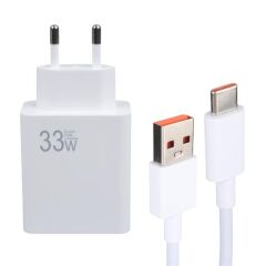 Weko WK-27876 M11 Beyaz 33 Watt Turbo Usb Şarj Başlık Adaptörü + Type-C Kablo