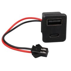 IC-266T-4 Pano Tip Kare Type-C + USB Şarj Soketi Bağlantı Modülü