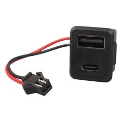 IC-266T-4 Pano Tip Kare Type-C + USB Şarj Soketi Bağlantı Modülü