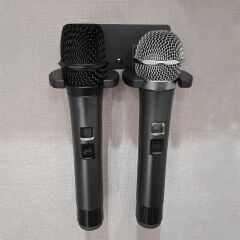 PowerMaster PM-26938 Duvara Monte Çift Mikrofon Tutucu Askı Metal Gövde