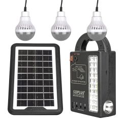 POWERMASTER GD-999 GÜNEŞ PANELLİ 3 LAMBALI POWERBANK ÖZELLİKLİ ÇOK AMAÇLI ŞARJLI SOLAR AYDINLATMA