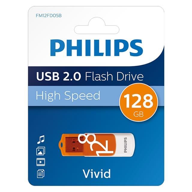 Philips Vivid Serisi 128GB USB 2.0 High Speed Flash Bellek (FM12FD05B/00)