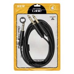 MagicVoice LD390B 3 Metre 6.35mm Stereo Jak (TS) - 2x6.35mm Mono Jak (TS) Ses Kablosu