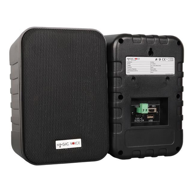 MagicVoice F-LHY4A 4'' (10 CM) Hat Trafolu Duvar Tipi Sütun Hoparlör (10W RMS / 150W Peak - MP3 USB Uyumlu) Çiftli Takım Set - Siyah