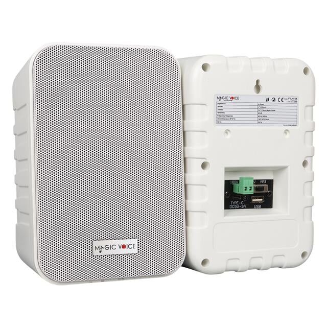 MagicVoice F-LHY4A 4'' (10 CM) Hat Trafolu Duvar Tipi Sütun Hoparlör (10W RMS / 150W Peak - MP3 USB Uyumlu) Çiftli Takım Set - Beyaz