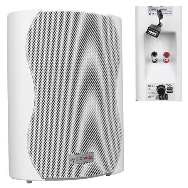 MagicVoice F-LHY5S 5.25'' (13.5 CM) Hat Trafolu Duvar Tipi Sütun Hoparlör (20W RMS / 180W Peak - MP3 USB Uyumlu) - Beyaz