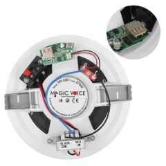 MagicVoice TPI-350 5.25'' (13.5 CM) Hat Trafolu Alçıpan/Asma Tavan Tipi Hoparlör (6W RMS - MP3 USB Uyumlu) - Beyaz