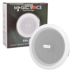 MagicVoice TPI-350 5.25'' (13.5 CM) Hat Trafolu Alçıpan/Asma Tavan Tipi Hoparlör (6W RMS - MP3 USB Uyumlu) - Beyaz