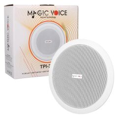MagicVoice TPI-351 6'' (16 CM) Hat Trafolu Alçıpan/Asma Tavan Tipi Hoparlör (6W RMS - MP3 USB Uyumlu) - Beyaz