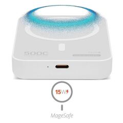 Powerway 5.000mAh PD15W Magsafe Kablosuz Wireless Taşınabilir Şarj Cihazı Beyaz Powerbank TXM5