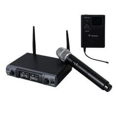 Westa WM-202HT 1 Alıcı + 1 El Mikrofonu +1 Yaka (Lavalier) Kablosuz Uhf Mikrofon Seti