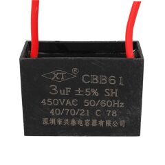 3 UF 450 V Kablolu Kare Tip Kutupsuz Kondansatör