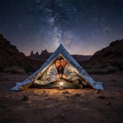 Sunup SN-29181 Soğuk Sıcak Tutan Çift Taraflı Gümüş Acil Durum Battaniyesi (130x210cm)